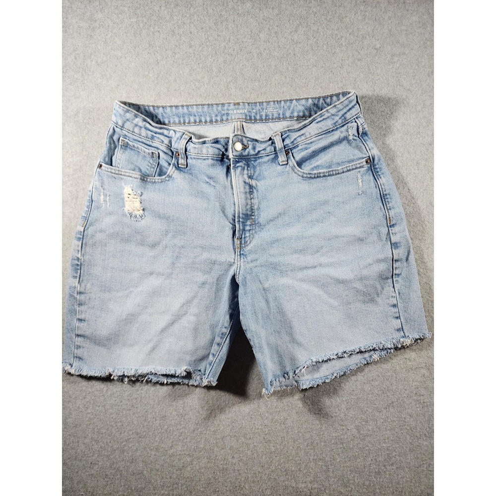Old Navy Women's Denim Jean Shorts, Size 16, 7" Inseam, Distressed, Light Wash